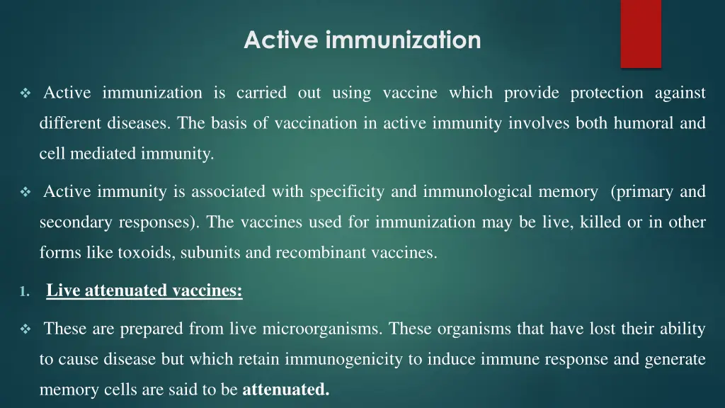 active immunization