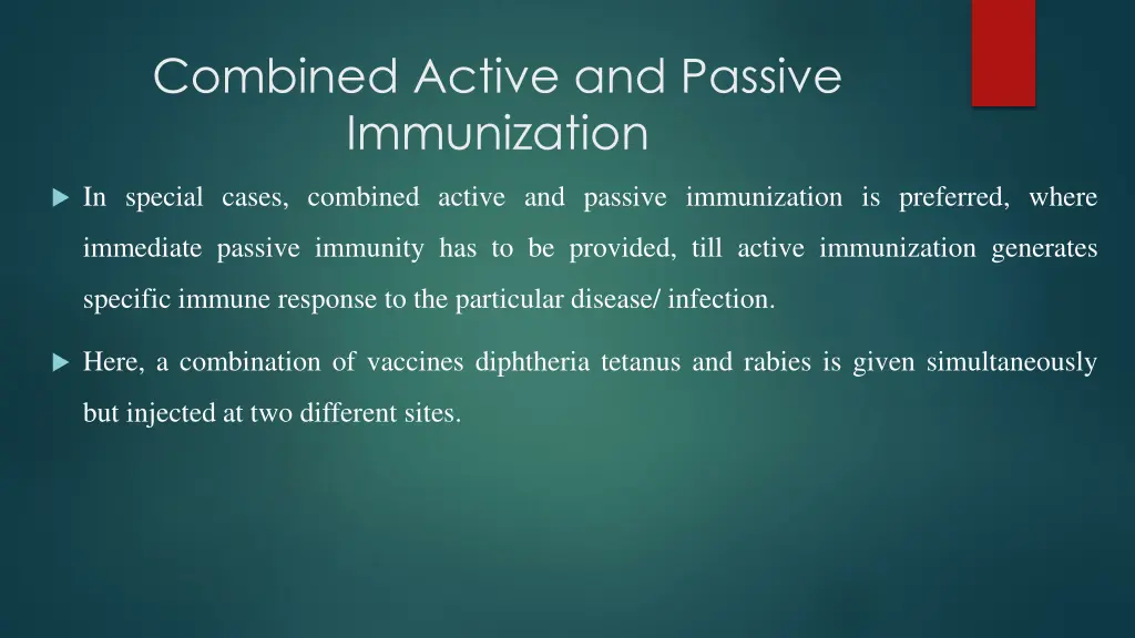 combined active and passive immunization