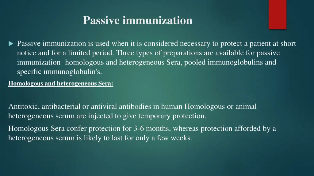 passive immunization