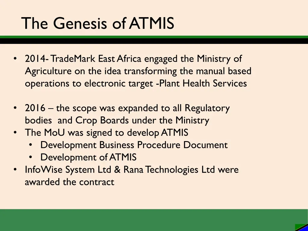 the genesis of atmis