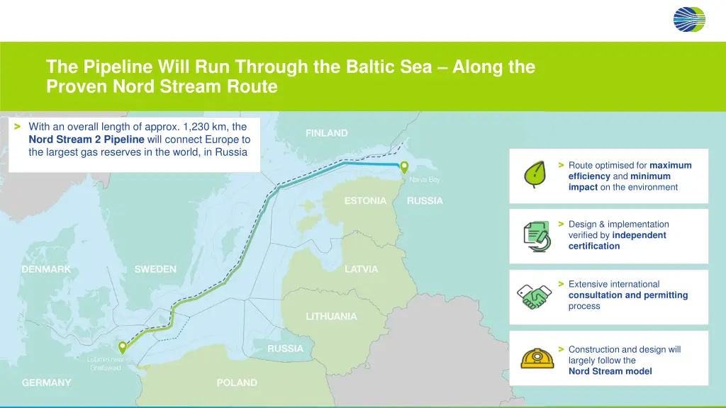 the pipeline will run through the baltic