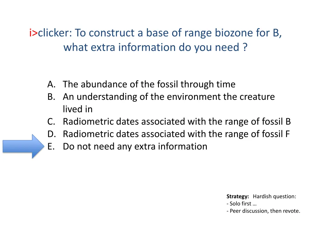 i clicker to construct a base of range biozone 1