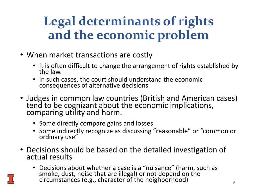 legal determinants of rights and the economic