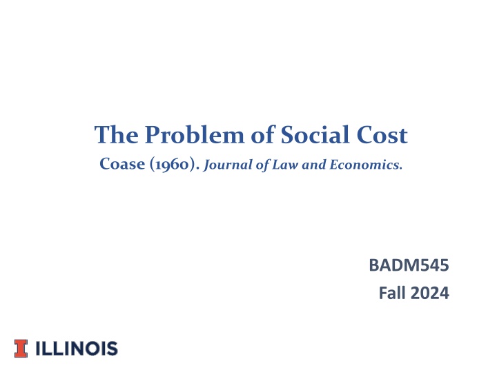 the problem of social cost coase 1960 journal