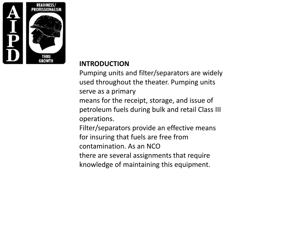 introduction pumping units and filter separators