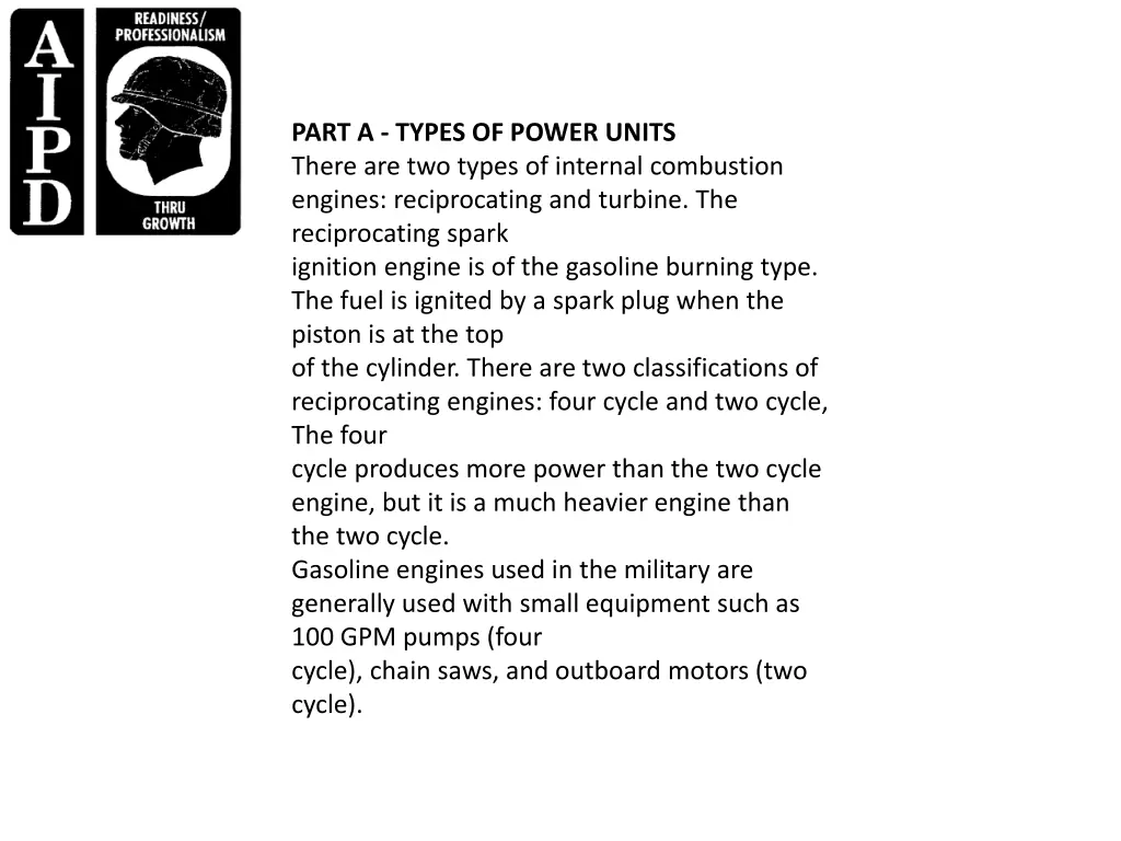 part a types of power units there are two types