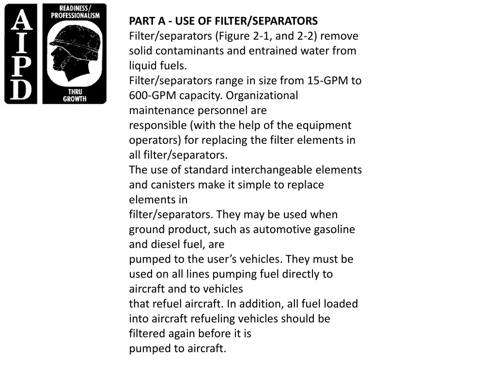 part a use of filter separators filter separators