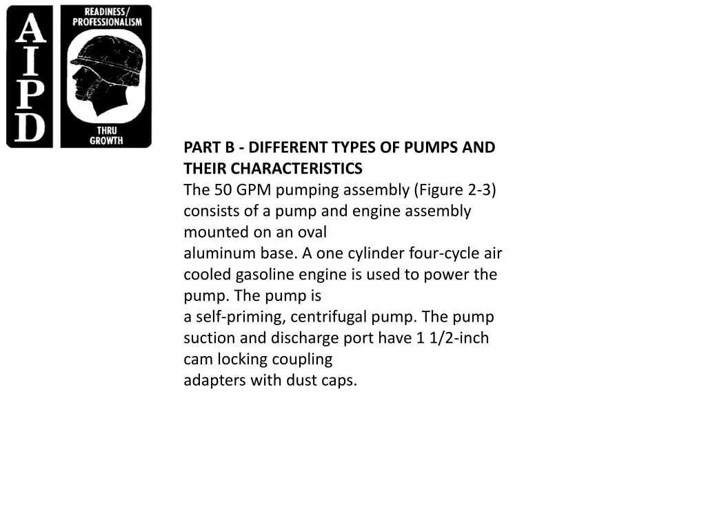 part b different types of pumps and their