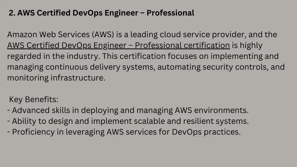 2 aws certified devops engineer professional