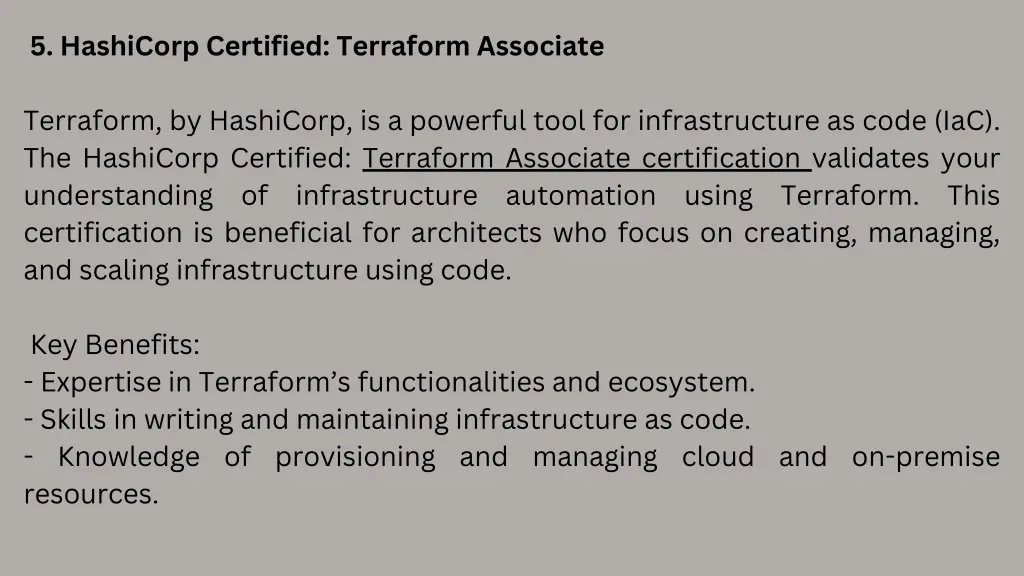 5 hashicorp certified terraform associate