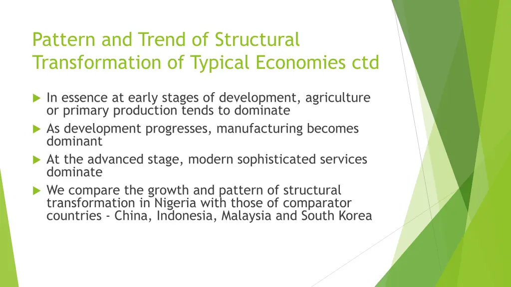 pattern and trend of structural transformation 1