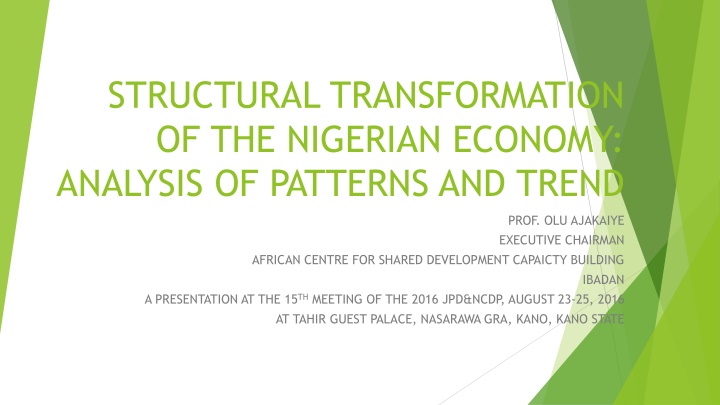 structural transformation of the nigerian economy