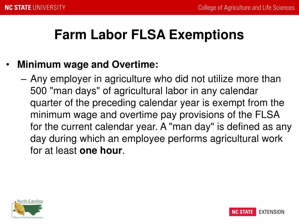 farm labor flsa exemptions