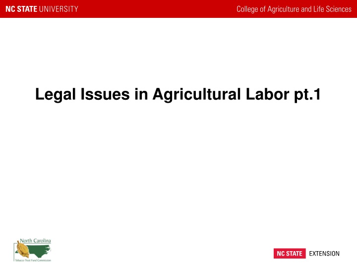 legal issues in agricultural labor pt 1