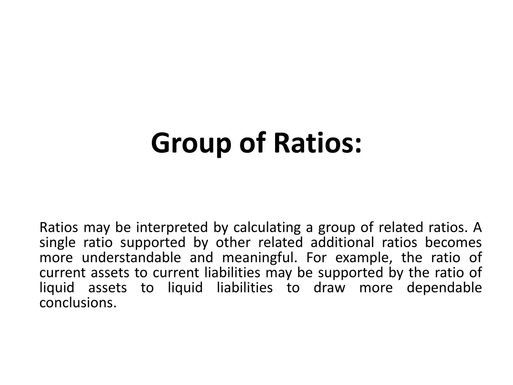 group of ratios