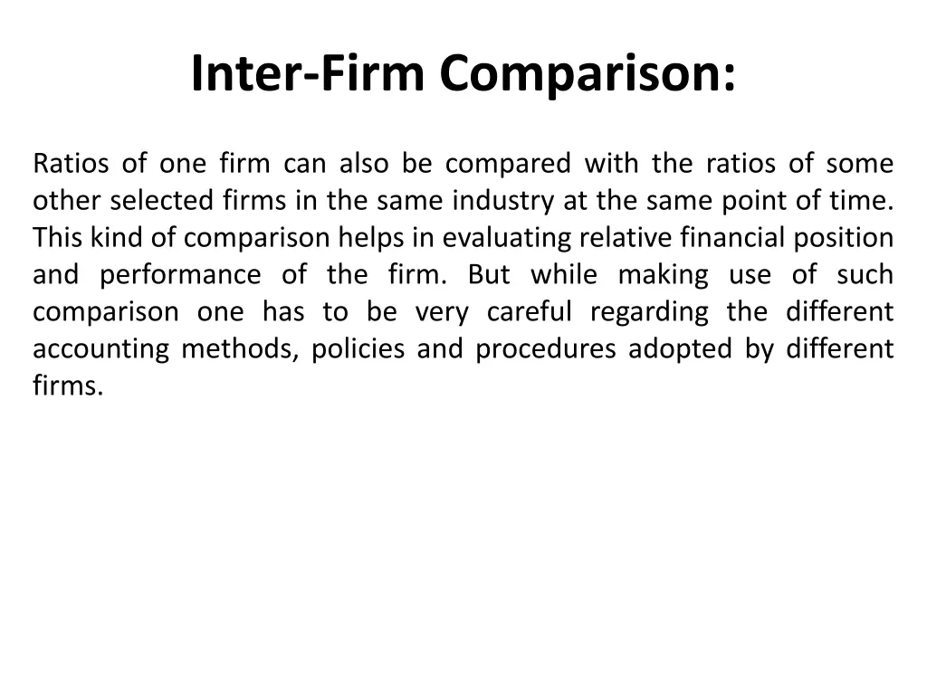 inter firm comparison