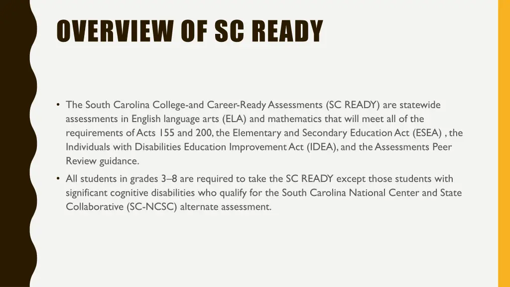 overview of sc ready