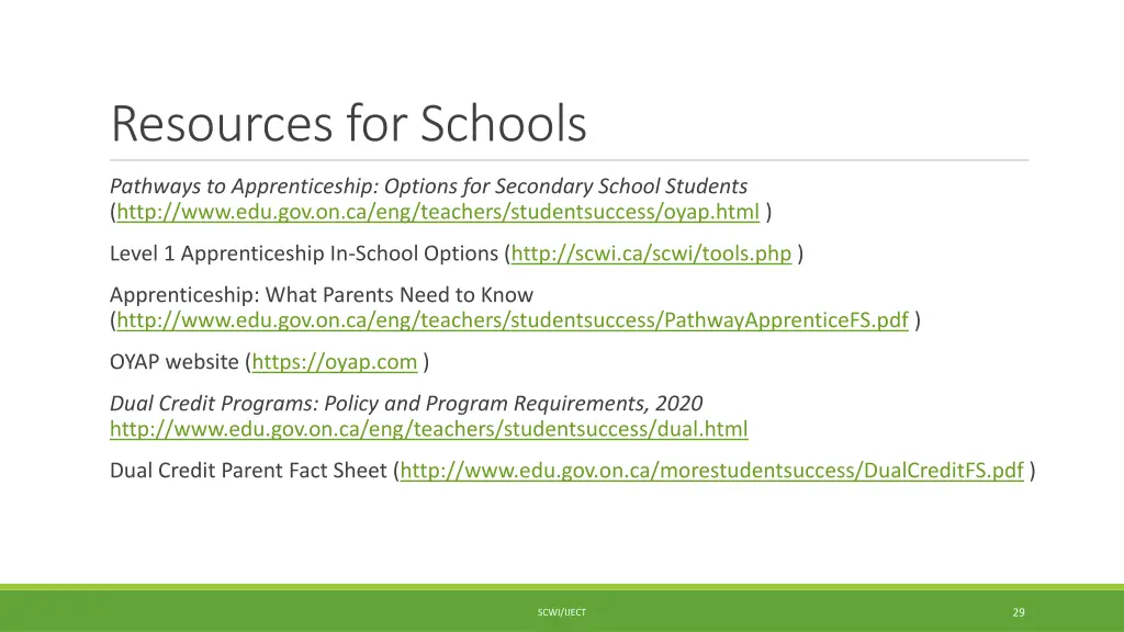 resources for schools