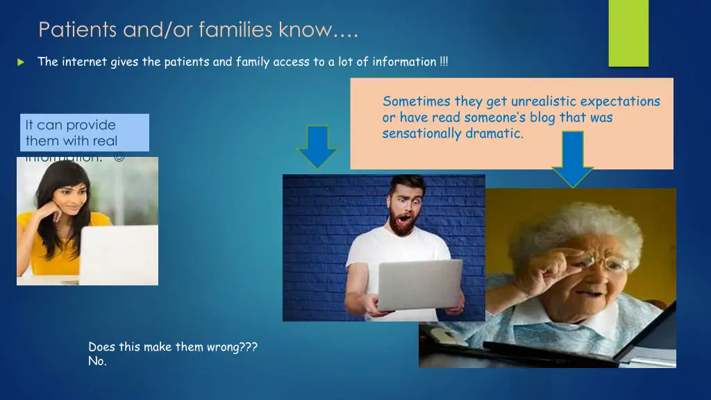 patients and or families know