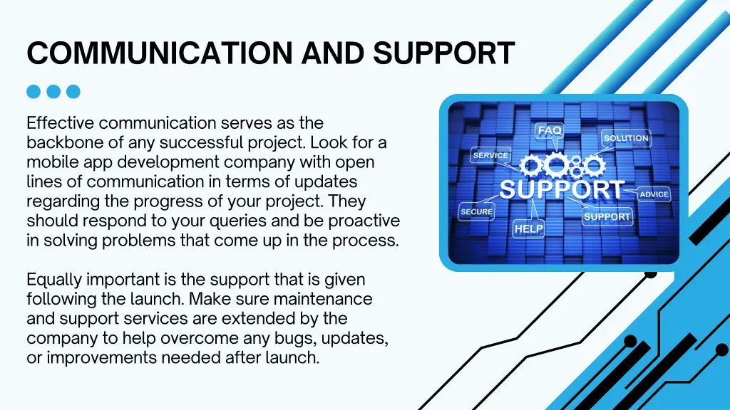 communication and support