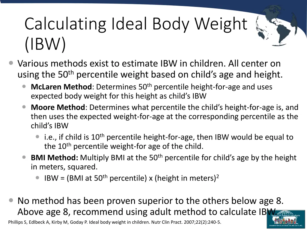 calculating ideal body weight ibw various methods