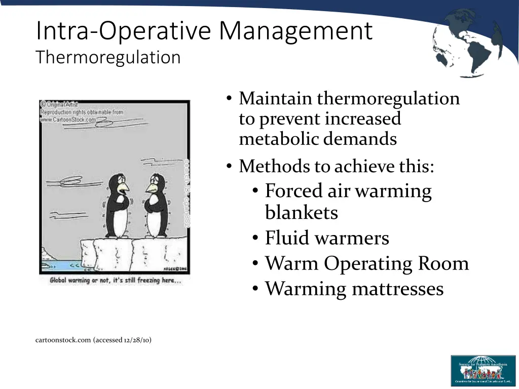 intra operative management thermoregulation