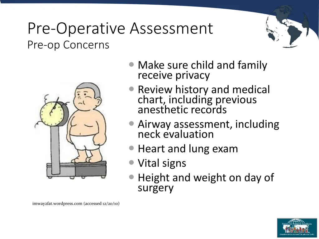 pre operative assessment pre op concerns