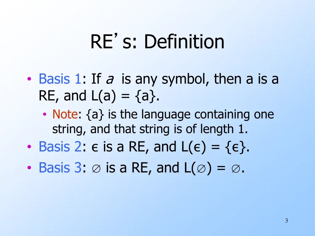 re s definition