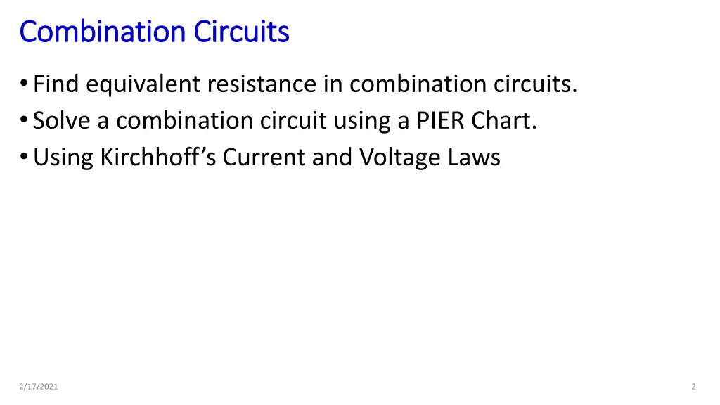 combination circuits combination circuits