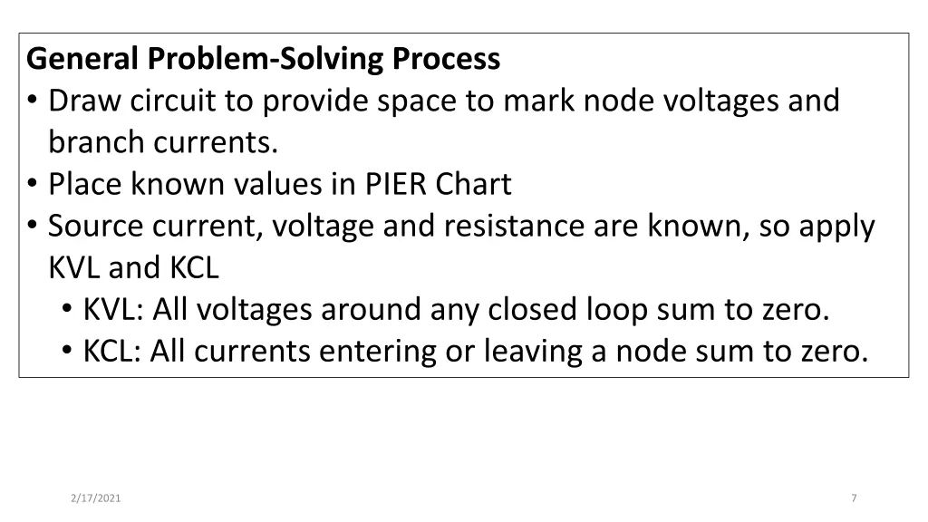 general problem solving process draw circuit