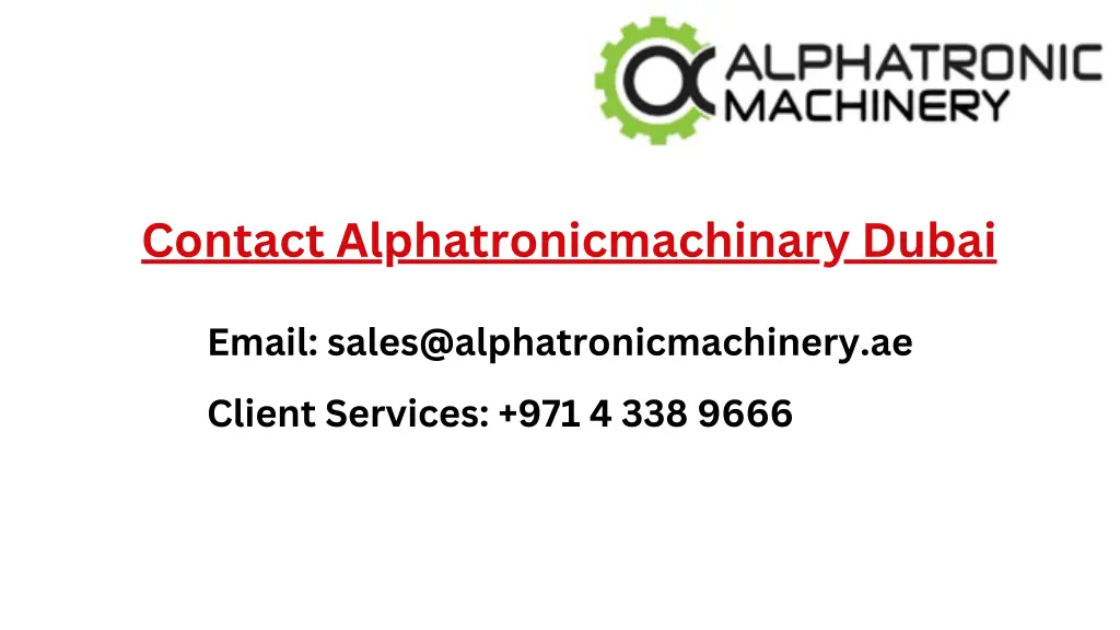 contact alphatronicmachinary dubai