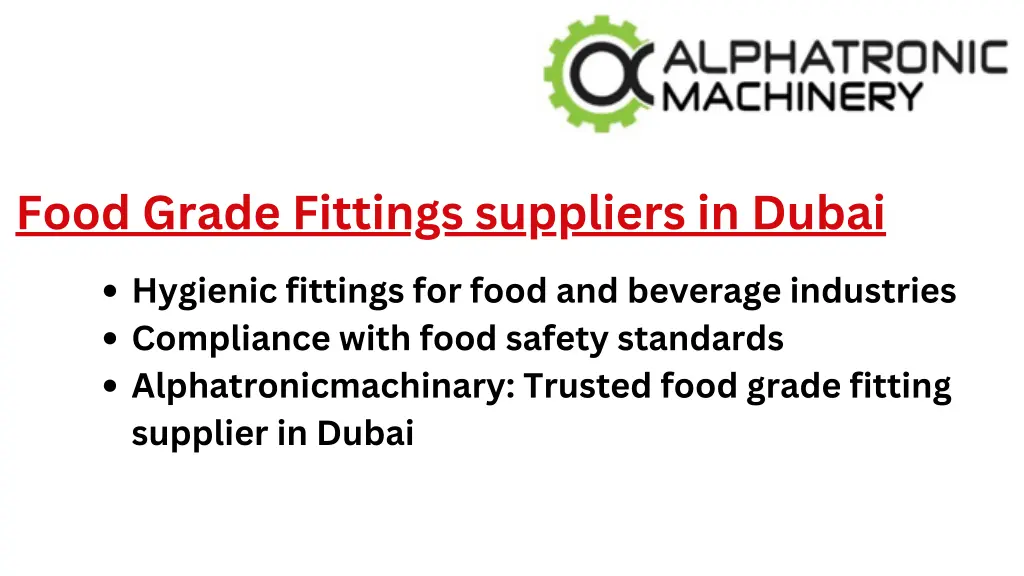 food grade fittings suppliers in dubai