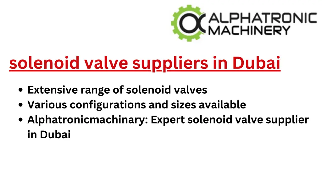 solenoid valve suppliers in dubai