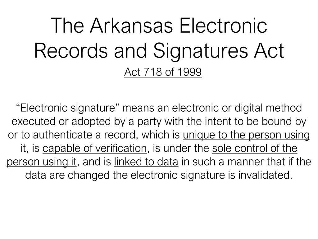 the arkansas electronic records and signatures