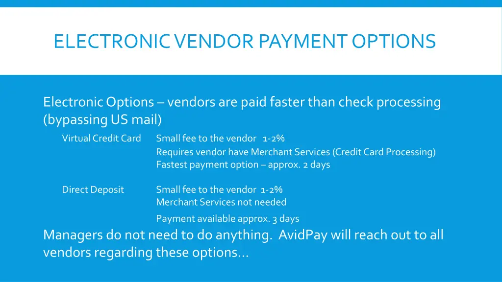 electronic vendor payment options