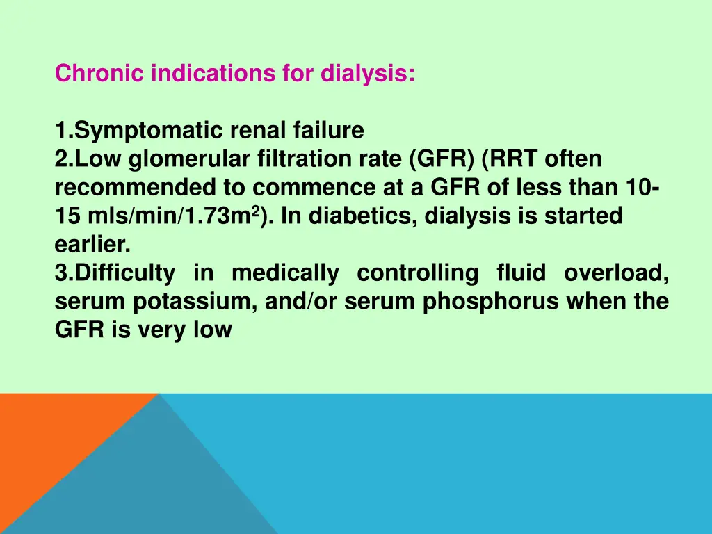 chronic indications for dialysis