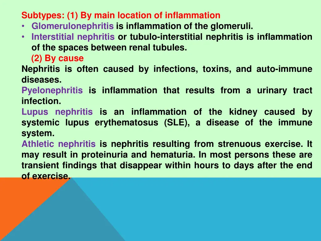 subtypes 1 by main location of inflammation