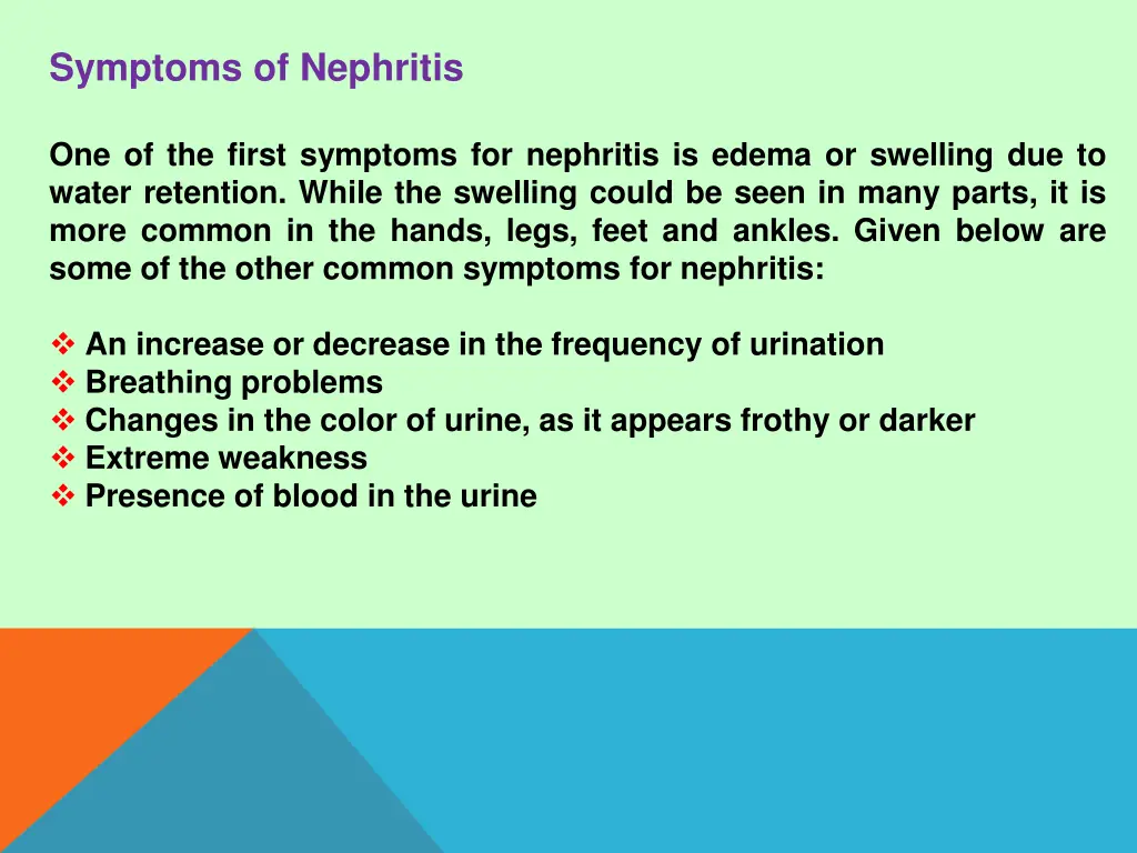 symptoms of nephritis