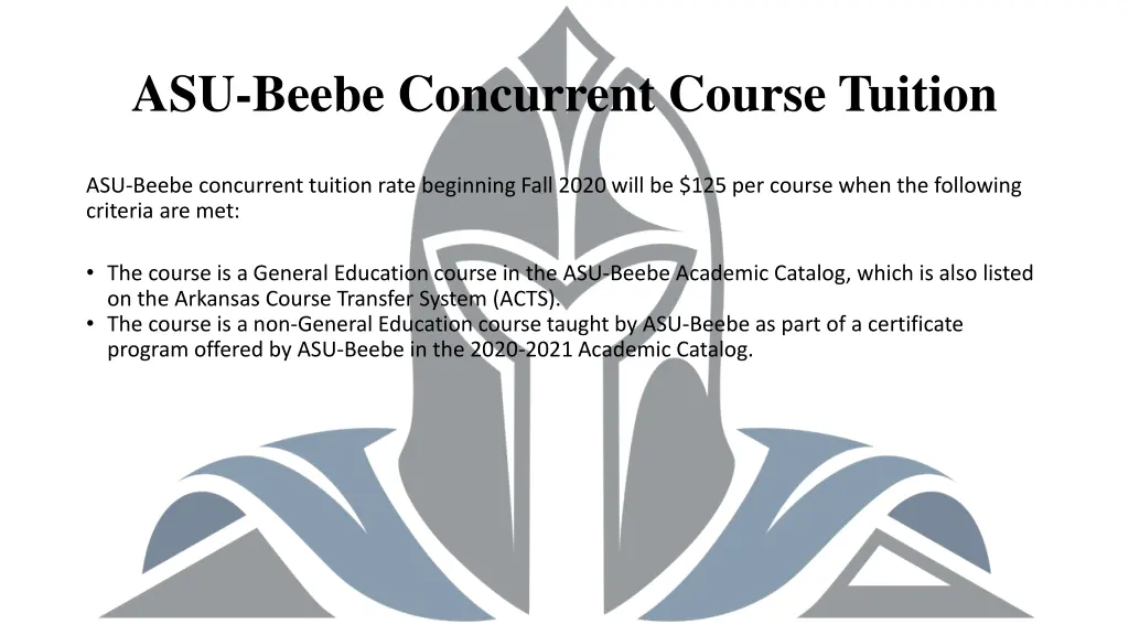 asu beebe concurrent course tuition