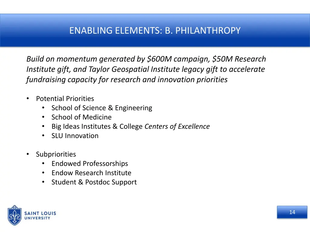 enabling elements b philanthropy