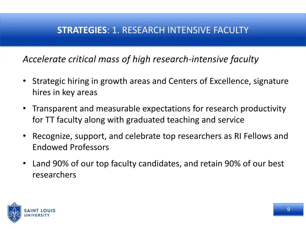 strategies 1 research intensive faculty