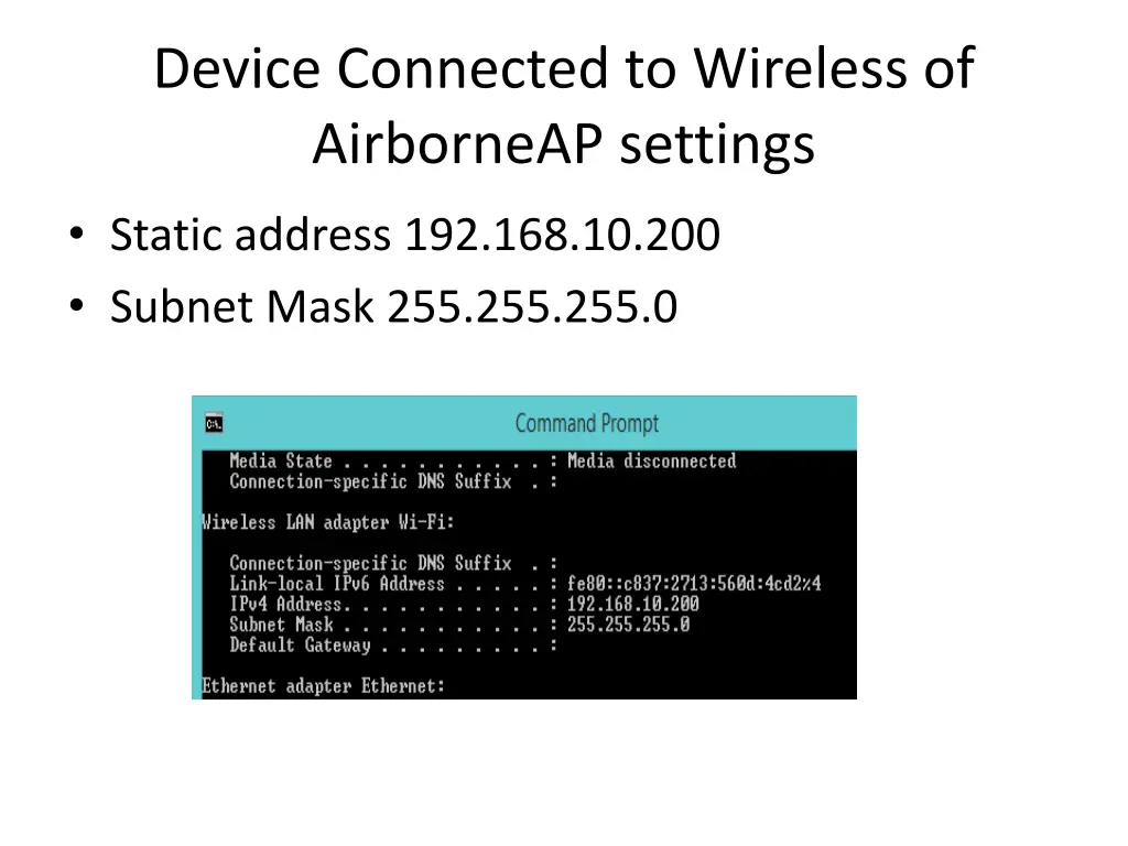 device connected to wireless of airborneap