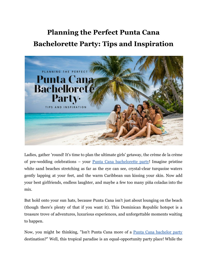 planning the perfect punta cana