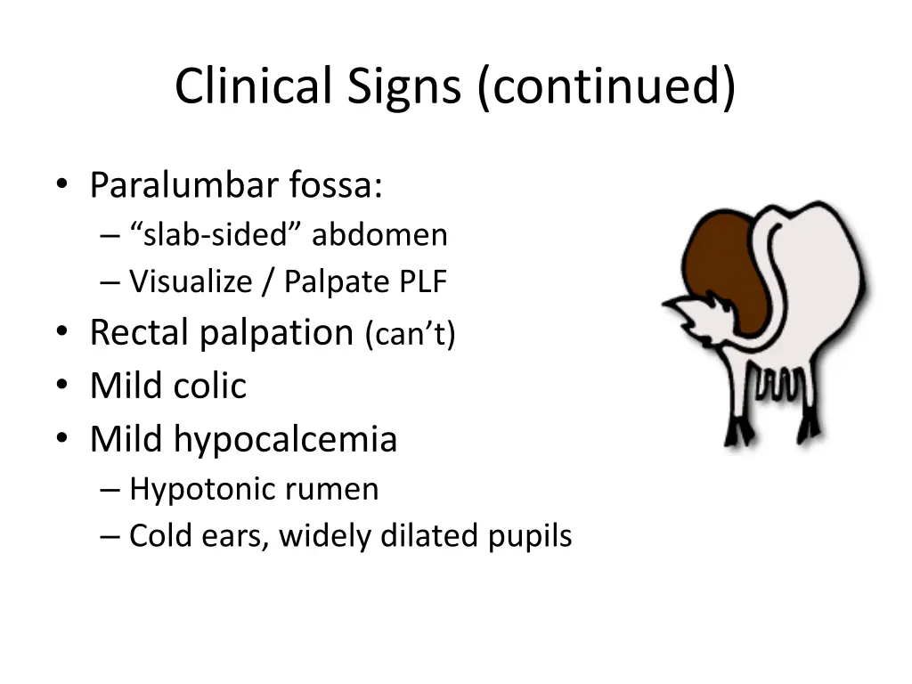 clinical signs continued