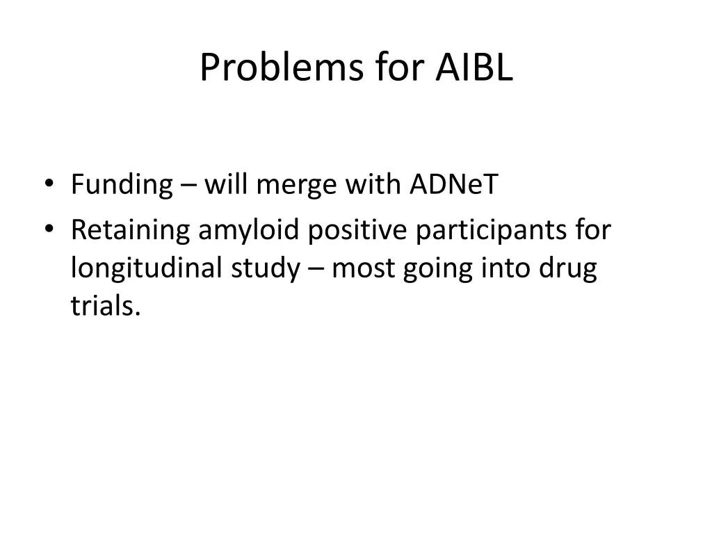 problems for aibl