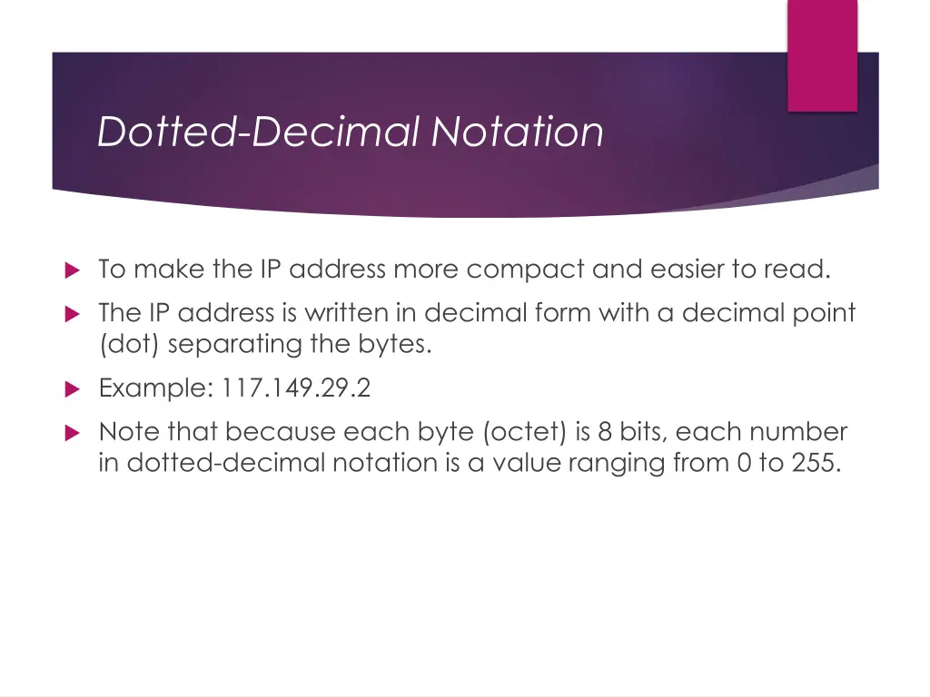 dotted decimal notation