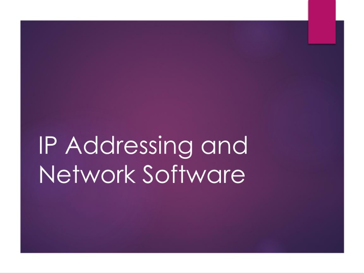 ip addressing and network software