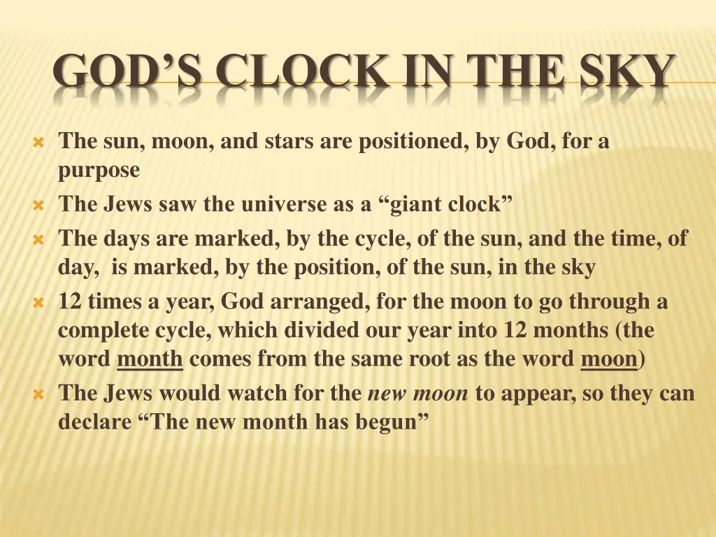 god s clock in the sky