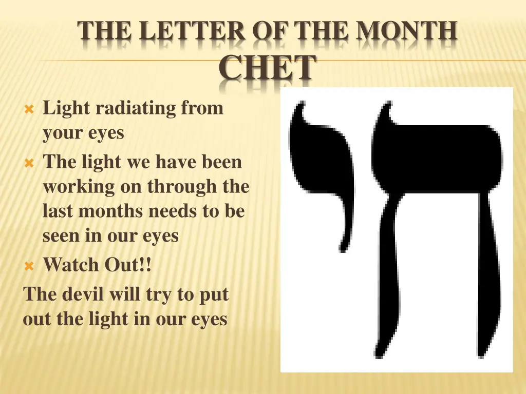 the letter of the month chet