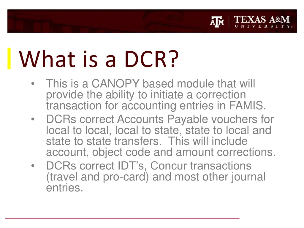 what is a dcr this is a canopy based module that